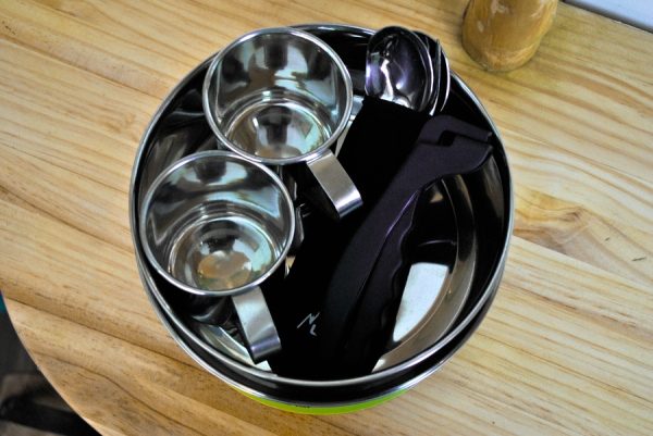 SET CAMPING ACERO INOX 20cm 2personas